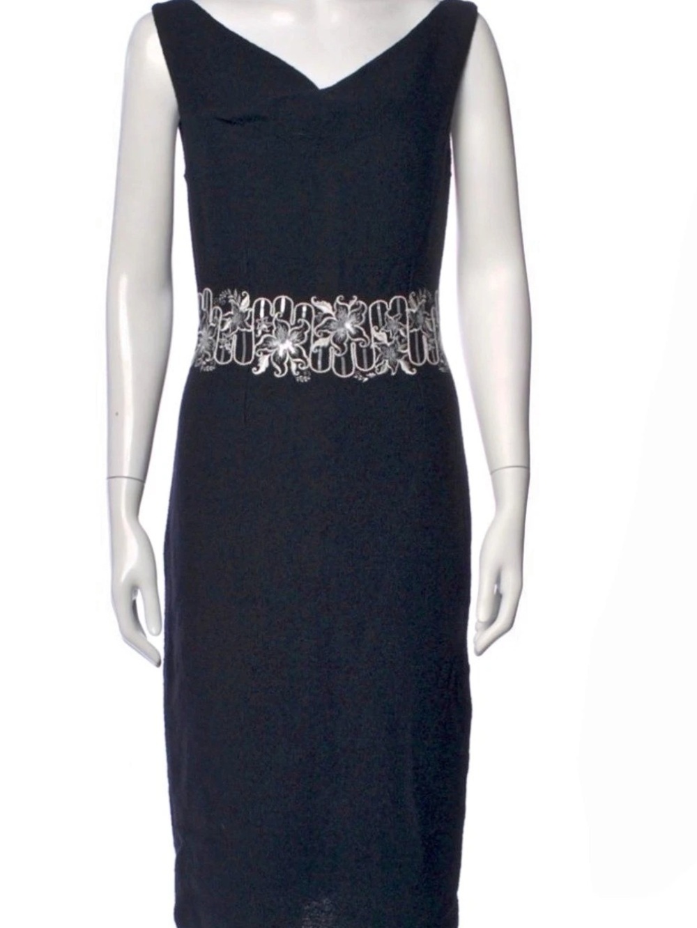 ST. JHON Black Embroidered Midi Dress - Picture 2 of 11